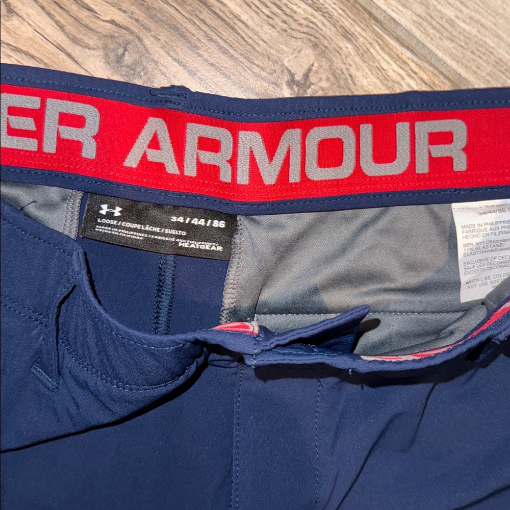 Men’s Under Armour Navy Shorts  Sz 34 EUC - Picture 2 of 3